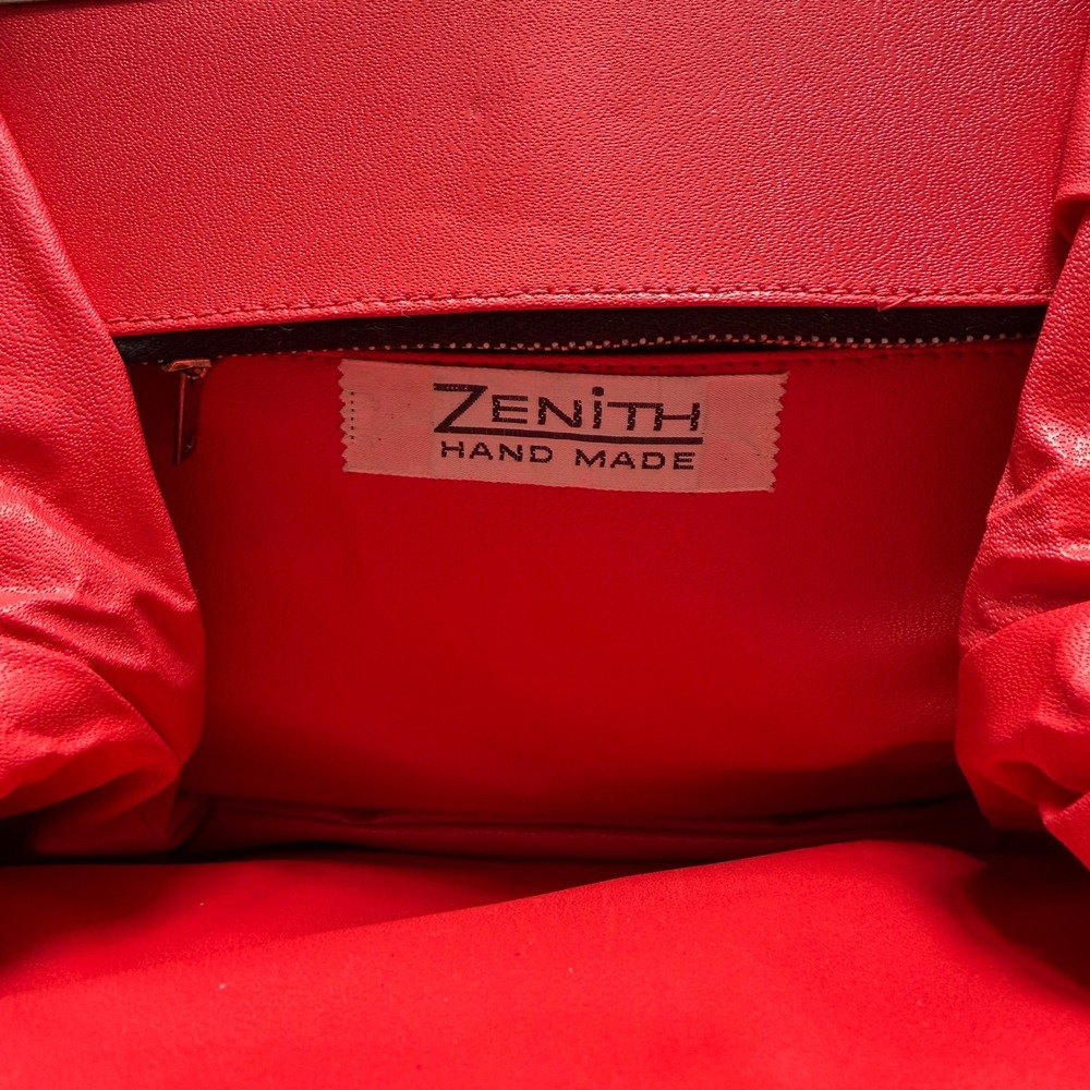 Rare MidCentury Zenith Hand Made Black Leather Bakelite Top Handle 50-60s VTG - Picture 8 of 14